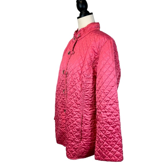 Jones New York Pink Quilted Jacket Zip Front Closure w/ Pockets, Size 1X - Picture 4 of 13
